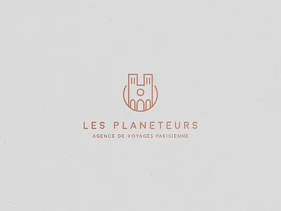 Logo Les Planeteurs agency cities city country icon identity landmark paris picto tour eiffel travel