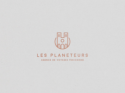 Logo Les Planeteurs agency cities city country icon identity landmark paris picto tour eiffel travel