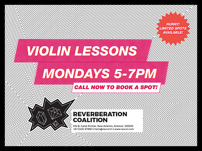 Logo + Poster for Reverberation Coalition ad brand language identity logo music lessons poster reverb