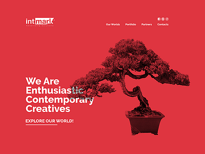 Intro advertising agency clean minimal portfolio red