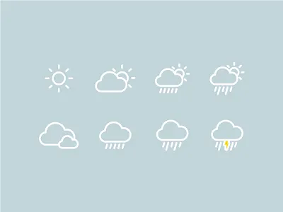 Rain or Shine Icons cloud icon icons illustration rain round sun weather