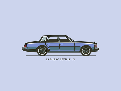 Cadillac Seville '76 cadillac cars design dreamcar fresh gold illustration palette slick sunrise vector water