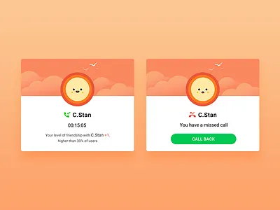 Toast app call expression face illustration lovely sky sun toast ui