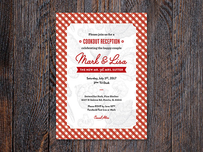 Reception Invitation cookout invitation picnic wedding