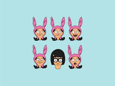 Butts 🍑 bobs bobs burgers burgers illustration louise tina tv