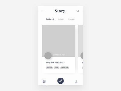 Cerita Story Wirefreme WIP blog clean minimal prototype story ui ux wireframe