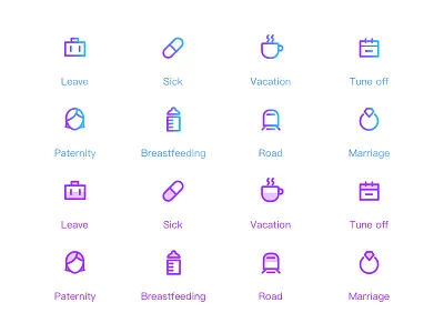 Icon color icon leave radient