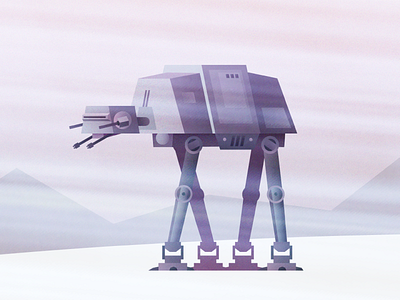 AT-AT at at atat flat gritty hoth illustration starwars texture vector