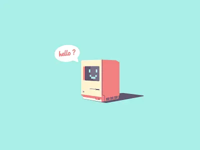 Hello ? apple graphic design illustration machintosh old computer retro