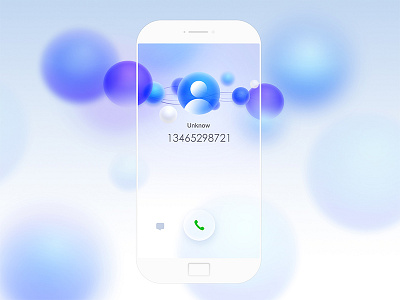 Incoming bubble call concept interface purple