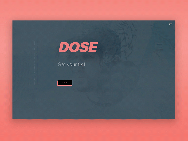 Intro to Dose branding development first shot packaging photography studio textures type ui ux web design