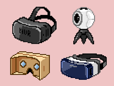 VR devices 8bit camera device helmet icon pixel pixelart reality virtual vr