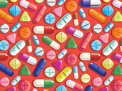 Happy Pills flat illustration pen tool vector