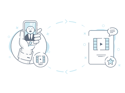 Feedback character feedback flow illustration iphone record video