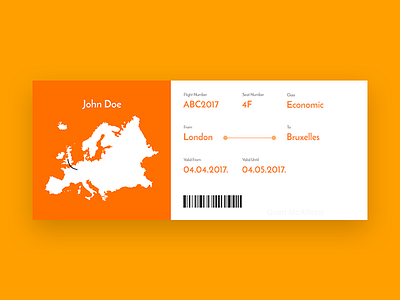 Boarding Pass (Daily UI #024) 024 boarding pass dailyui design graphic design photoshop ui ui design user interface user interface design web web design