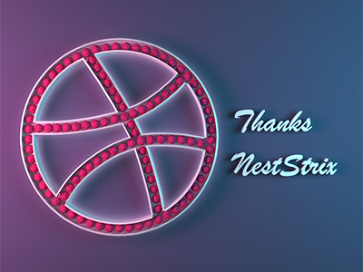 Dribbble First Shot 3d ball color debut dribbble first shot illustration invitation logo thanks