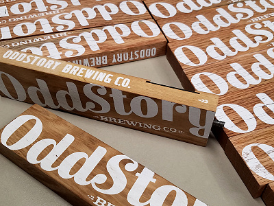 Oddstory Brewing Co. Tap Handles beer process screen printing tap handles wood