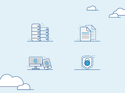 cloud virtualization icons blue cloud icon set icons line lock servers simple thumb virtualization