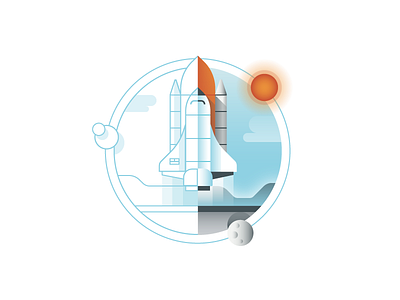 Style test astronaut exploration lineart lineicon nasa rocket shuttle solar space
