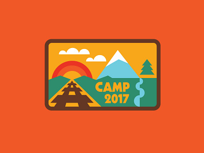 'RMP' Webdings Patch badge camp colorado denver mountain patch retro river sky sunset train webdings