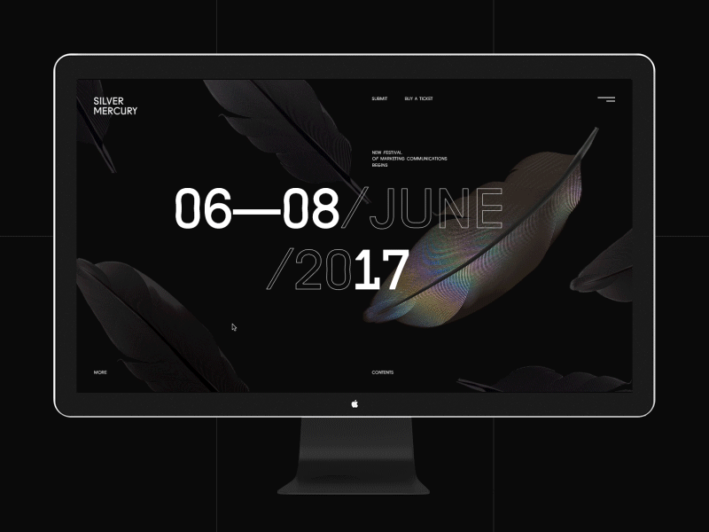 Silver Mercury black clean clear minimal portfolio promo web website