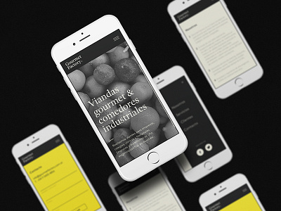 Gourmet Factory mobile branding device food gourmet iphone meal mobile website yellow