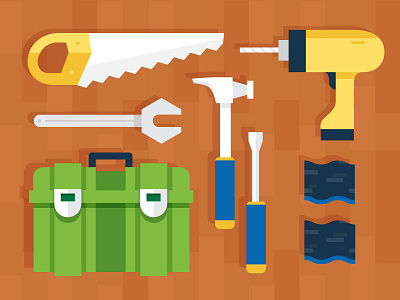 Toolkit drill hammer hardwood saw tool box toolkit tools wrench