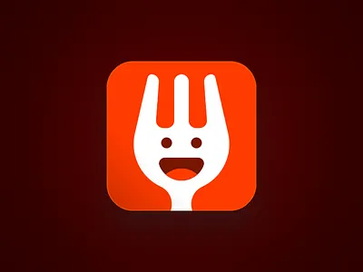 Hapklaar | Food App Logo app emoji food fork happy icon minimal new smile smiley