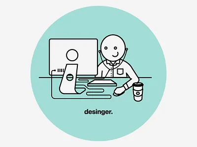 Designer Portrait coffee designer illustration illustrator imac mono weight