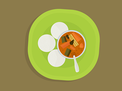 Idli and sambar breakfast curry food idli illustration indian sambar south