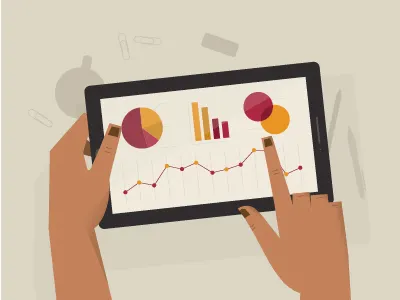 Work Space artwork character data desk hands motion tablet viz