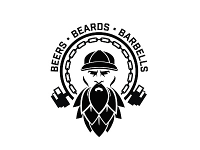 Beers • Beards • Barbells beards beer beers branding gym logo weights