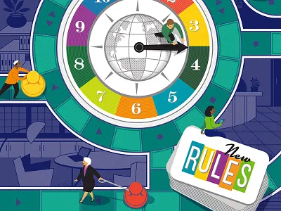 Business Trends financial game board illustration