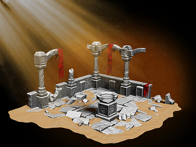 Ruins 3d 3dmax 3dsmax gamedev hiwpoly zbrush