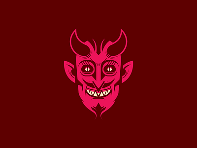 Diablo devil diablo geometric happy loco red simple vector