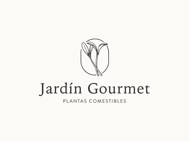 Jardín Gourmet brand branding food leaf logo logotype madebyborn microgreens