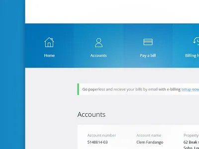 Water dashboard blue clean dashboard minimal nav navigation notification simple white