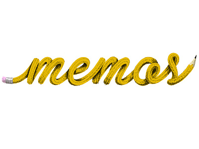 Memos illustration script typography