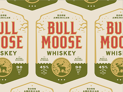 Early Development Pt.2 90 proof alcohol branding bull label moose nice strong typography vintage whiskey whisky