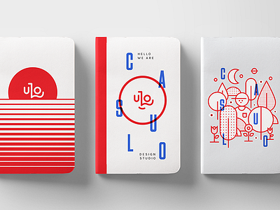 Notebooks blue branding character flat illustrations notebooks red stationary