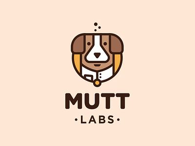 Mutt Labs beaker character doctor dog flask lab laboratory logo