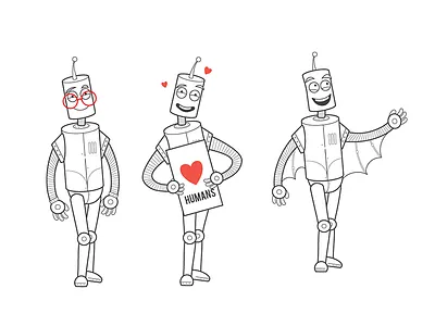 Robot and his dog ai android animal dog humans machine robot