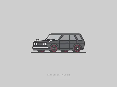 Car Series - Datsun 510 Wagon artwork car datsun illustration lineart shot vector wagon