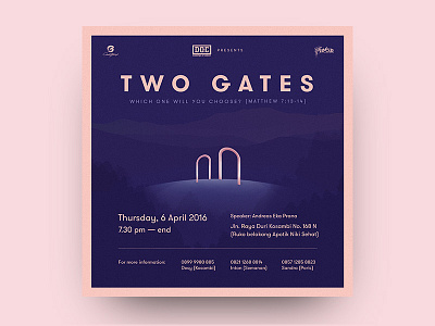 CG Invitation - Two Gates cell group church gates instagram invitation layout pink purple talks two gates violet