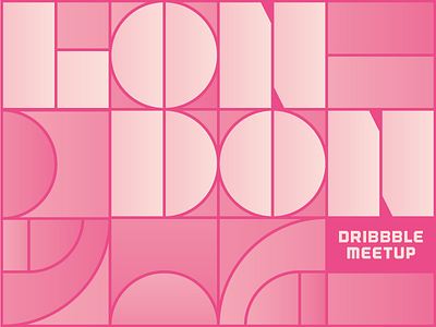 London Dribbble Meetup basketball dribbble geometry illustration lettering london meetup pink typography