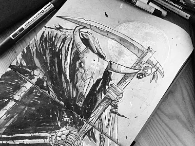 death bull death ink sketch sketchbook skull
