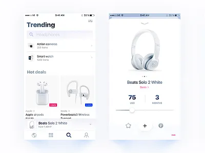 Add to cart 🎧 ➡ 🛒 digital ecommerce flow hig interface market place mobile design ui user experience user interface ux white