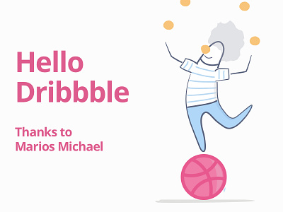 Hello Dribbble illustrstion