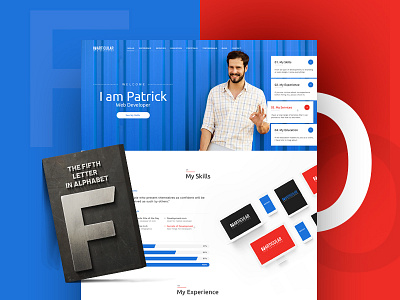 Particular - Personal Page & vCard blue cv freelancer green one page personal personal page psd purple vcard