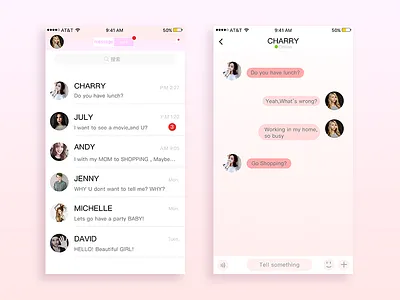 New Shot - 03/23/2017 at 12:16 PM chat ios pink simple typography